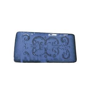 Lovely Blue Pottery Butterfly Design Tray 12.5" x 6.25"